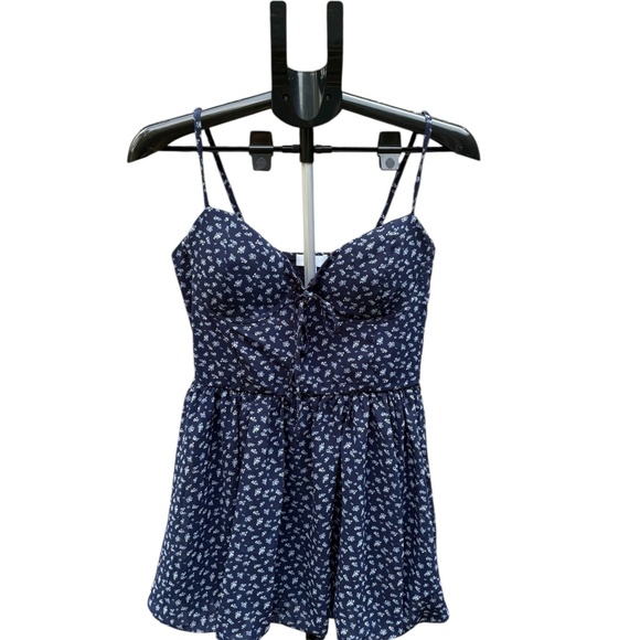 Riley&James Mini Dress Navy With Floral Pattern And Adjustable straps , Size L - Picture 7 of 8